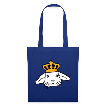 Couronne de lapin royal Roi Reine Prince Princesse - Sac en tissu - bleu royal - Devant