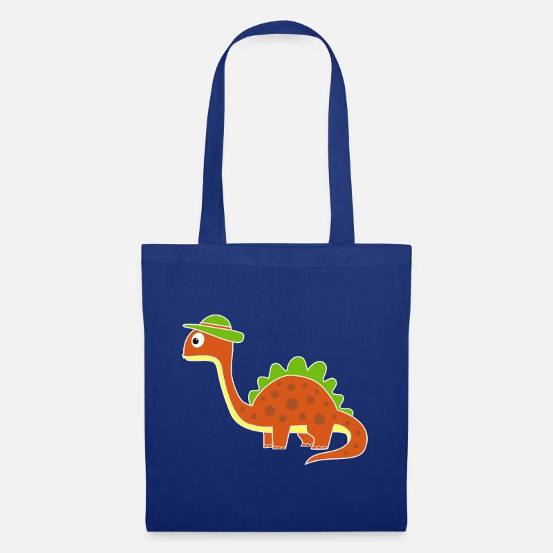 Lustiger Dino mit Punkten - Stoffbeutel - Royalblau