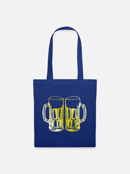 Bier Biergläser Anstoßen - Stoffbeutel - Royalblau
