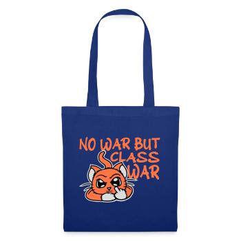 No war but class war Klassenkrieg Katze Logo Text - Stoffbeutel - Royalblau - Vorne