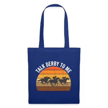  Talk Derby To Me Horse Racing Vintage Retro Derby - Stoffbeutel - Royalblau - Vorne