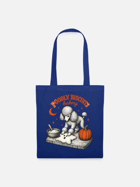 Halloween Pudel - Stoffbeutel - Royalblau