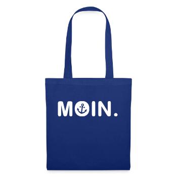 Moin - Guten Morgen - Nordsee - Ostsee - Anker - Stoffbeutel - Royalblau - Vorne
