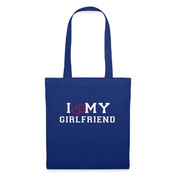 J’aime ma copine - Sac en tissu - bleu royal - Devant