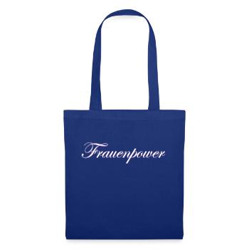 Schriftzug Frauenpower - Stoffbeutel - Royalblau - Vorne