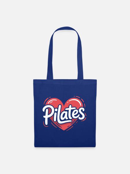 Pilates Herzdesign - Stoffbeutel - Royalblau