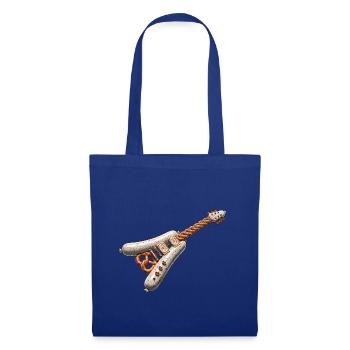 Weisswurst Brezel Gitarre - Stoffbeutel - Royalblau - Vorne