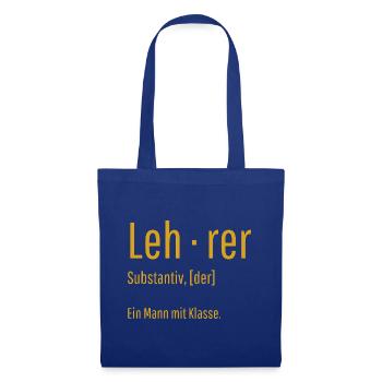 Lehrer Substantiv Definition Schule Geschenk - Stoffbeutel - Royalblau - Vorne