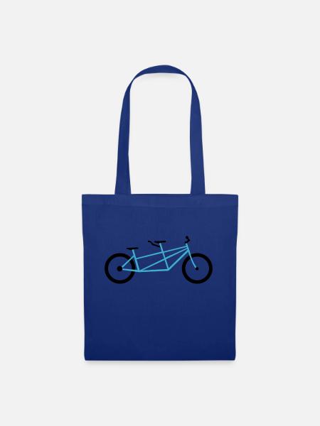 Tandem Rad Fahrrad blau - Stoffbeutel - Royalblau