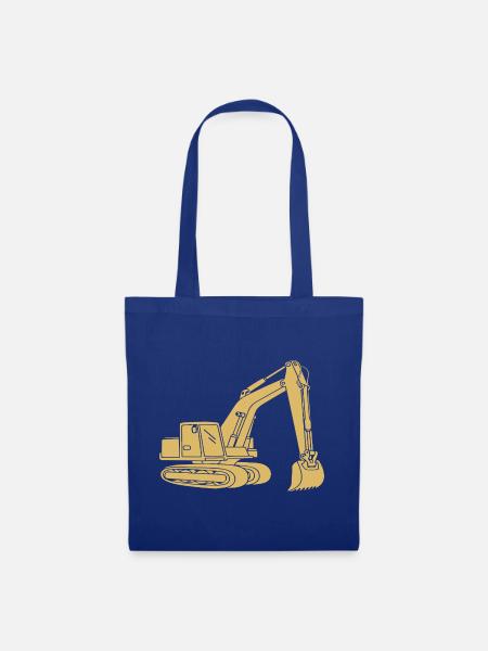 Bagger Silhouette Baugeräteführer Tiefbau - Stoffbeutel - Royalblau