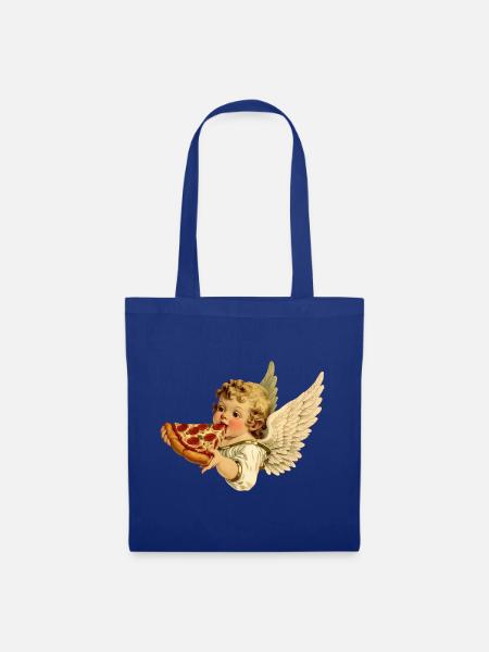 Pizza Cherub – Engelchen mit Pepperoni - Stoffbeutel - Royalblau