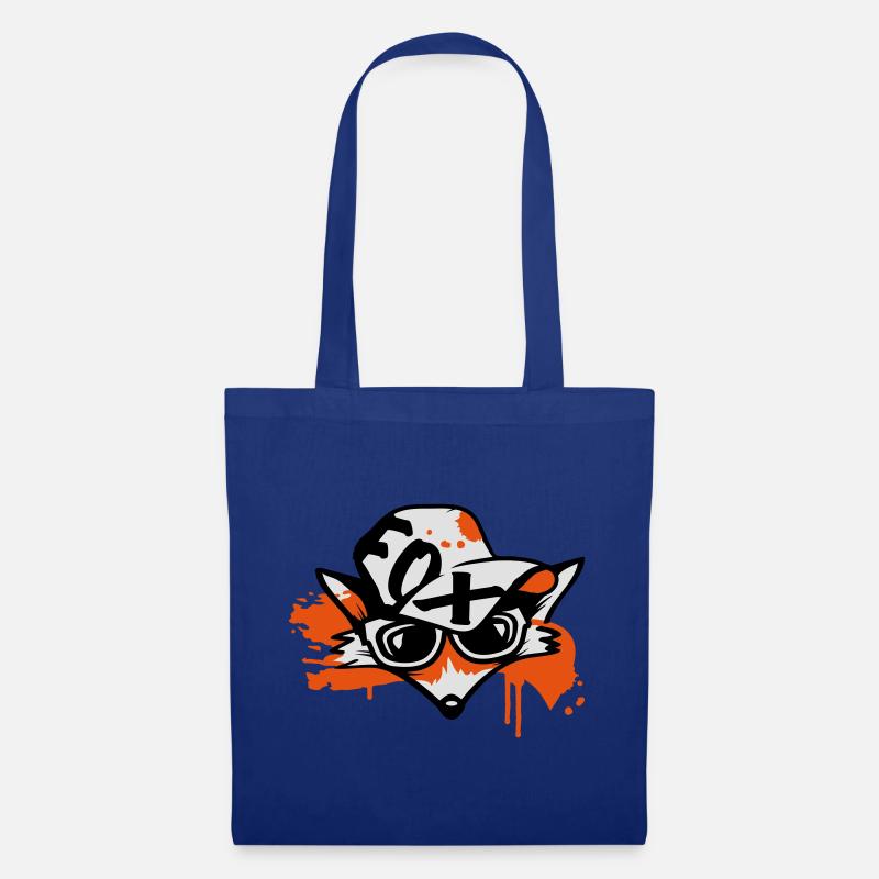 Fuchs mit Baseballkappe - Stoffbeutel - Royalblau