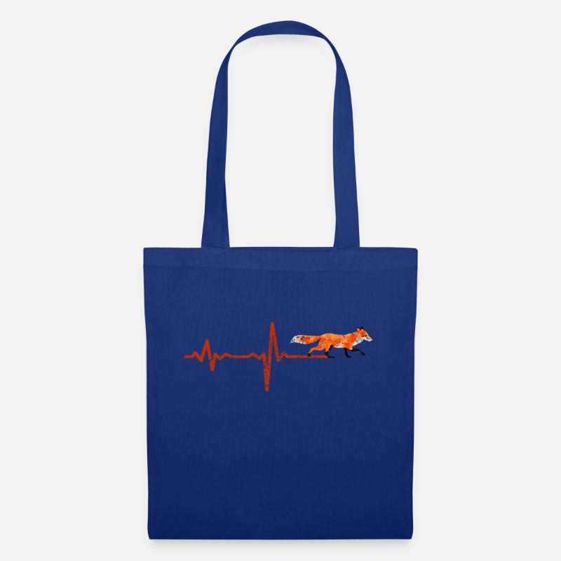 Heartbeat Fuchs - Geschenk - Stoffbeutel - Royalblau