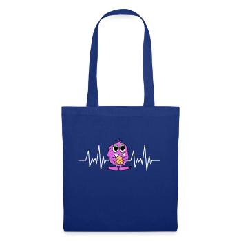 Drôle de biscuit crumb Monster Heartbeat Cadeau - Sac en tissu - bleu royal - Devant