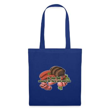 Saucisse disant sans pain. La nécessité est la mère de l’invention. - Sac en tissu - bleu royal - Devant
