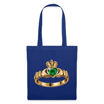 Irischer Claddagh-Ring - Stoffbeutel - Royalblau - Vorne