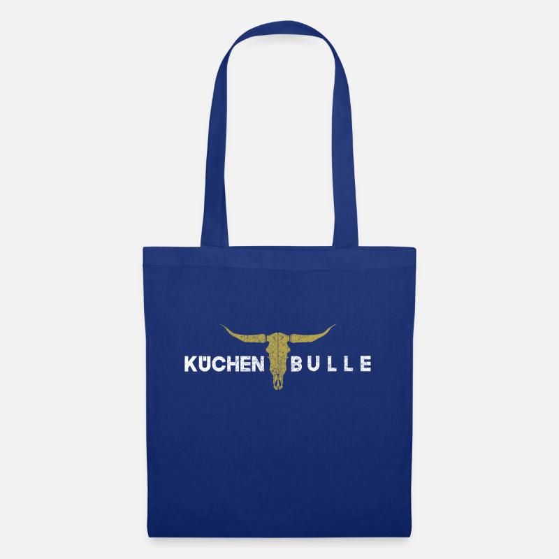 Küchenbulle weiss gold - Stoffbeutel - Royalblau