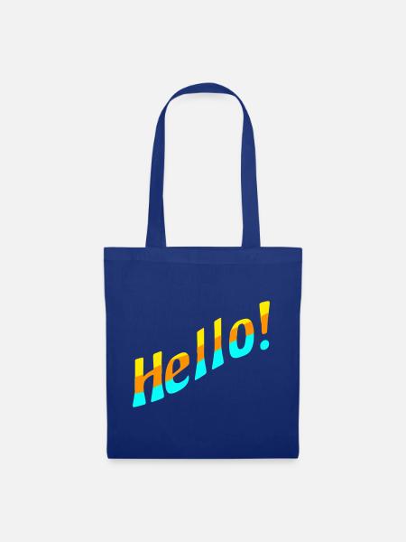 Hello! - Stoffbeutel - Royalblau