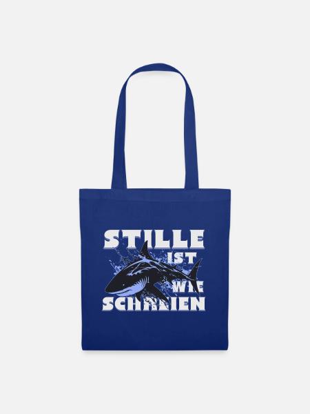 Stiller Hai- Stille ist das neue Schreien - Stoffbeutel - Royalblau
