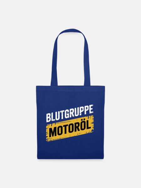 Blutgruppe Motoröl Schrauber Design - Stoffbeutel - Royalblau