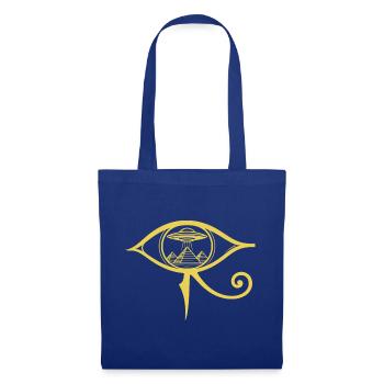 Auge von Horus, antikes UFO - Stoffbeutel - Royalblau - Vorne