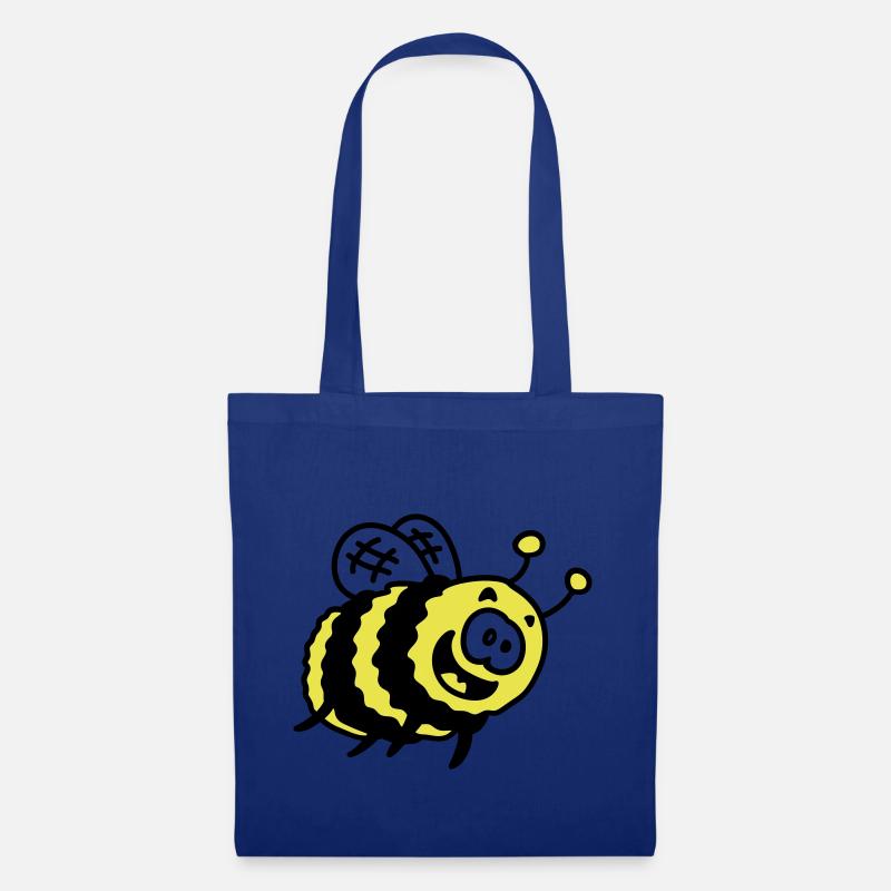 lustige Hummel - Stoffbeutel - Royalblau
