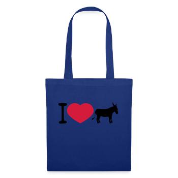 j'aime l'amour coeur âne cheval poney petit packelsel l - Sac en tissu - bleu royal - Devant