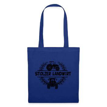 Stolzer Landwirt De fiers agriculteurs design avec tracteur - Sac en tissu - bleu royal - Devant