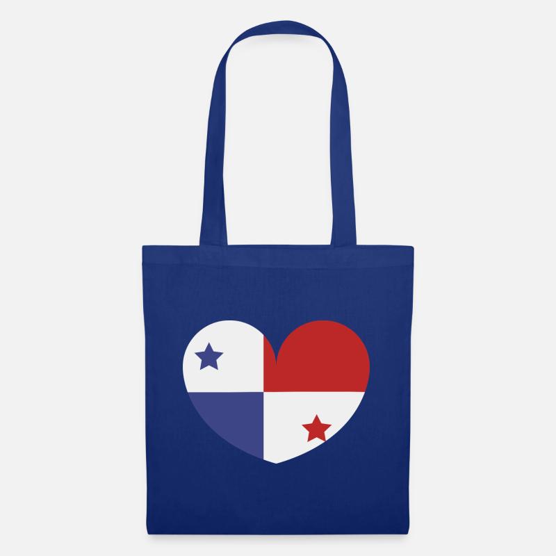 Panama-Herzflagge - Stoffbeutel - Royalblau