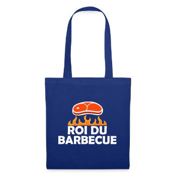Roi - Grillade - Barbecue - Cadeau - Drôle - Sac en tissu - bleu royal - Devant