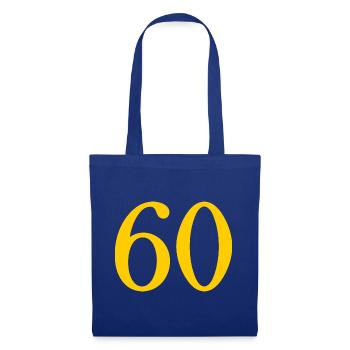 60. 60 JAHRE. 60-JÄHRIGES JUBILÄUM. 60. GEBURTSTAG. - Stoffbeutel - Royalblau - Vorne