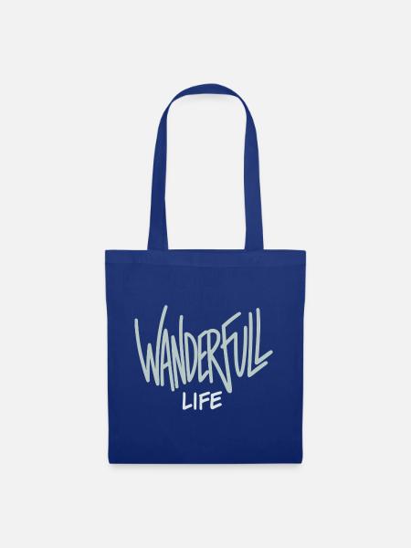 Wanderfull Life - Wortspiel Wandern - Stoffbeutel - Royalblau