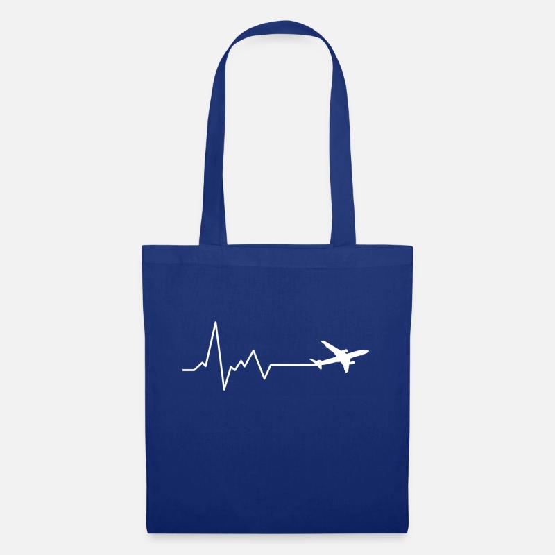 Herzschlag Flugzeug Pilot - Stoffbeutel - Royalblau