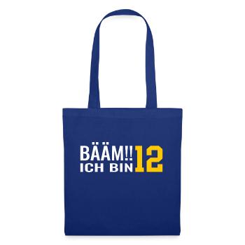 12. Geburtstag zwölf bääm Geschenk - Stoffbeutel - Royalblau - Vorne
