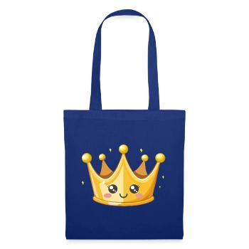 Illustration de la couronne d’or de Kawaii - Sac en tissu - bleu royal - Devant