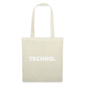 Techno Music Logo weiß - Stoffbeutel - Natur - Vorne