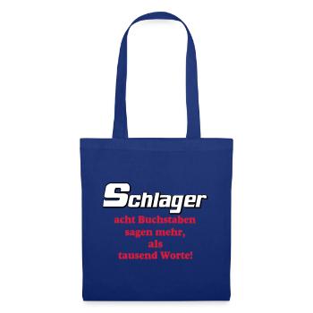 Schlager Party , Schlager Musik , Schlager Worte - Stoffbeutel - Royalblau - Vorne