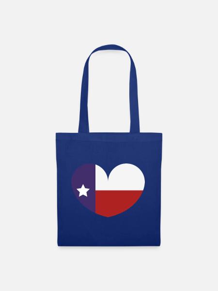 Texas-Herzflagge - Stoffbeutel - Royalblau