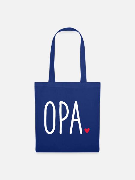 Opa ❤️ – Liebevolles Textdesign - Stoffbeutel - Royalblau