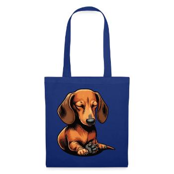 Dackel Dackelbesitzer Dackelliebhaber Dachshund - Stoffbeutel - Royalblau - Vorne