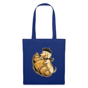 Croissant Hund - Stoffbeutel - Royalblau - Vorne
