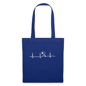 CADEAU - ECG COEUR EN LIGNE DISCO BALL STARS Blanc - Sac en tissu - bleu royal - Devant