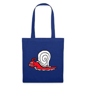 Escargot Fast Crawl Drôle Dessin animé Frénésie - Sac en tissu - bleu royal - Devant