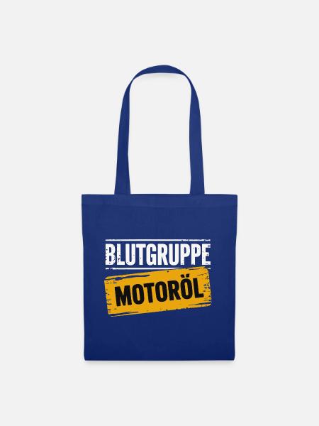 Blutgruppe Motoröl Schrauber Design - Stoffbeutel - Royalblau