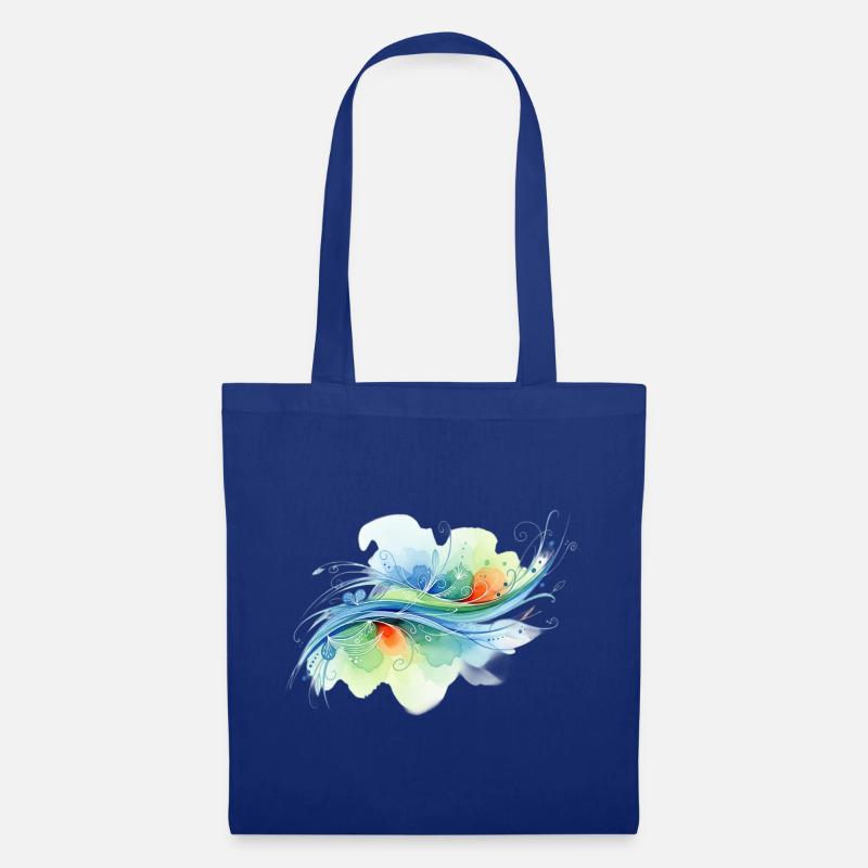 Formes fluides : conception abstraite à l’aquarelle - Sac en tissu - bleu royal
