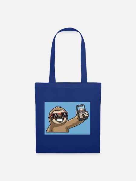 Cooler Sloth Selfie Design - Stoffbeutel - Royalblau