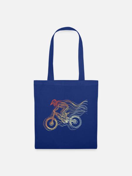 Mountainbiker Retro Stil - Stoffbeutel - Royalblau