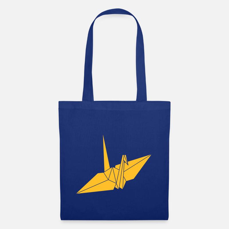 origami - Kranich - Stoffbeutel - Royalblau
