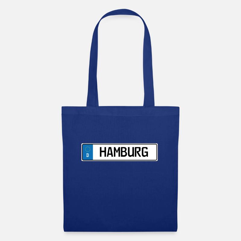 Kennzeichen Hamburg - Stoffbeutel - Royalblau