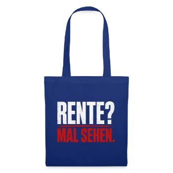 Rente? Mal Sehen – Kontrast-Typo - Stoffbeutel - Royalblau - Vorne
